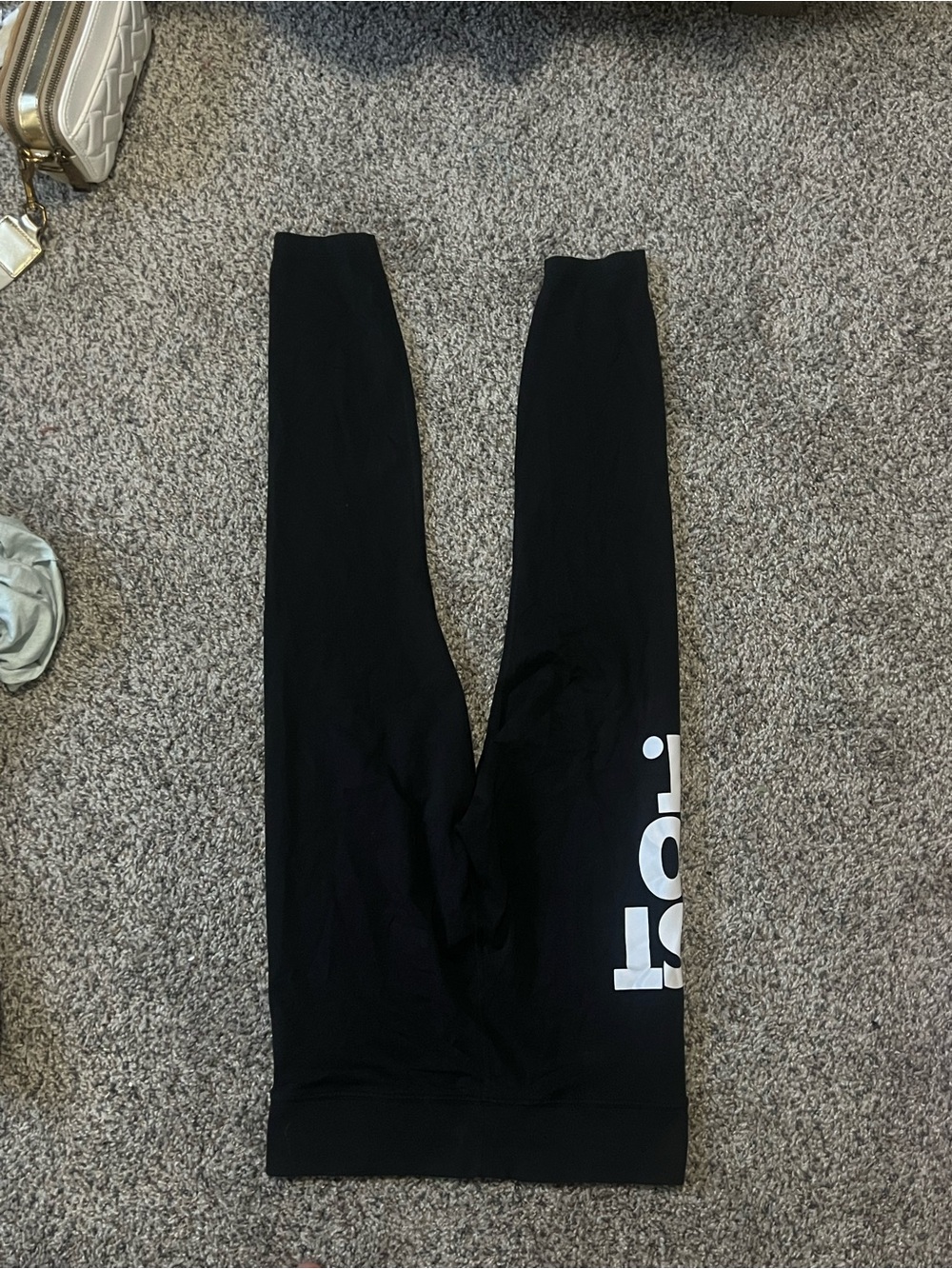 And1 Black Leggings with White Side Logo